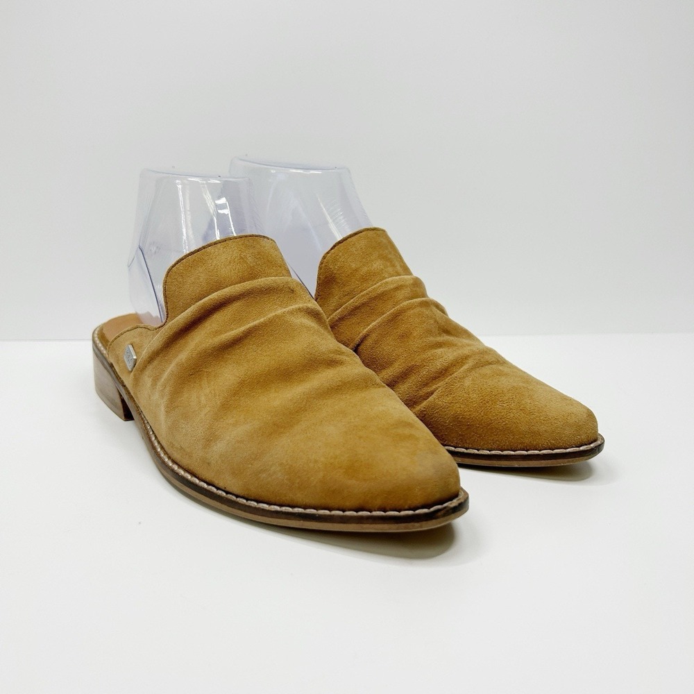 MUSSE & CLOUD Slip On Tan Suede Mules Coastal Cowgirl Western Boho 37 US 6.5-7 - Picture 1 of 8